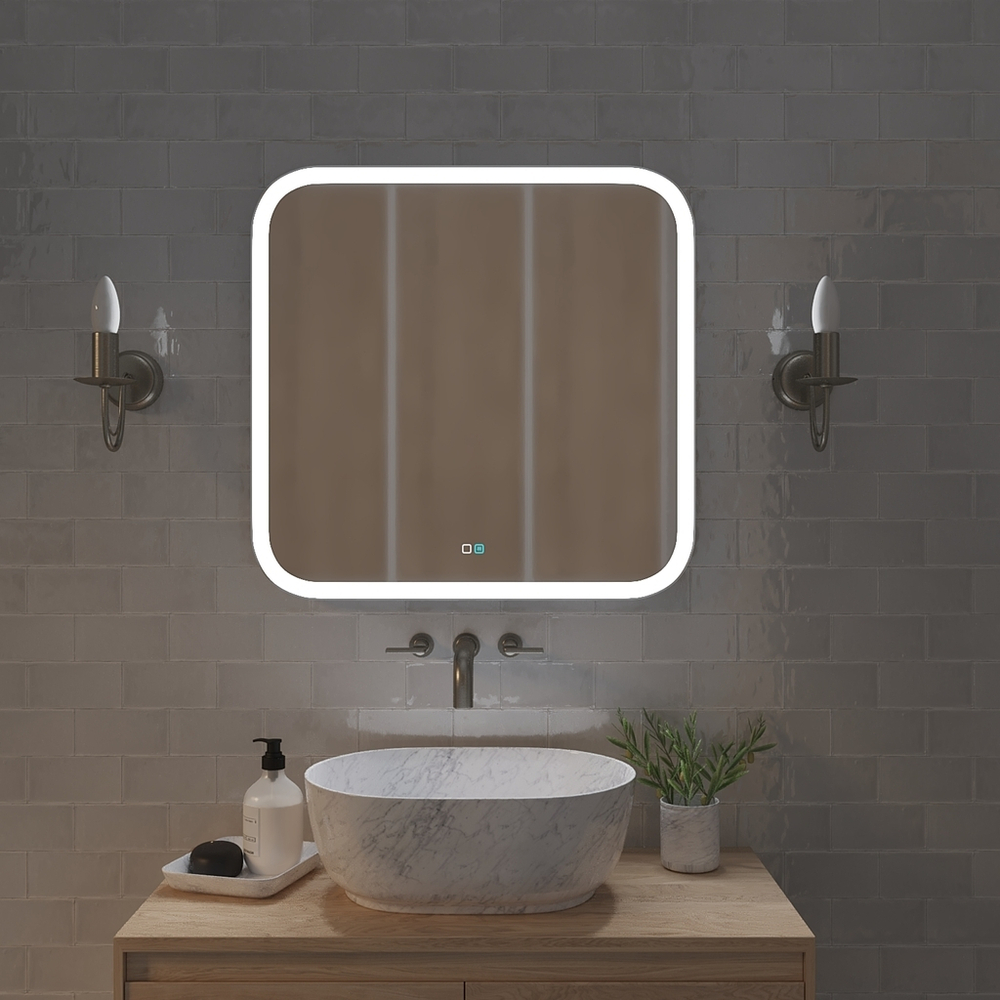 Зеркало MIXLINE "Стив-2" 700*685 (ШВ) сенсорный выключатель, светодиодная подсветка + подогрев