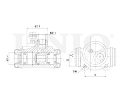 Цилиндр тормозной колесный правый UNIO BRC-20578