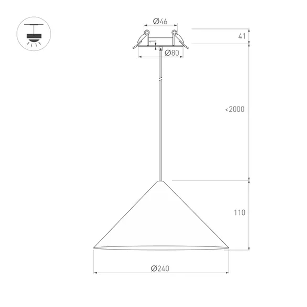 Светильник SP-MAKOTO-R240-10W Warm3000 (WH, 36 deg, 230V, TRIAC) (Arlight, IP20 Металл, 3 года) 057211