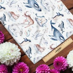 Ткань атлас животный мир севера