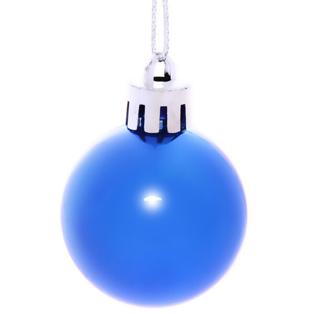 Новогодние шары 3 см (набор 9 шт) «Глянец», синий