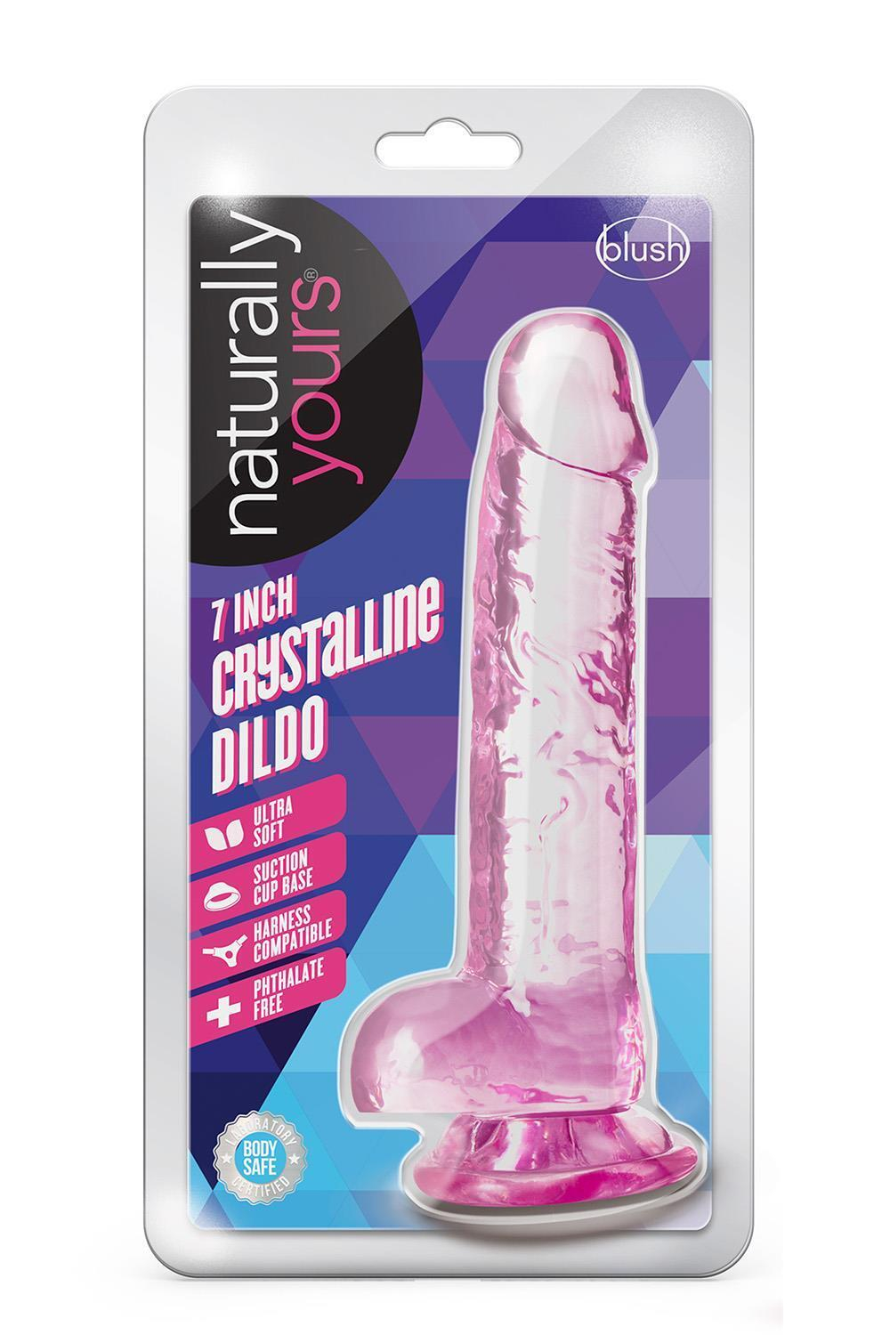 Розовый фаллоимитатор 7 Inch Crystalline Dildo - 17,7 см. (Цвет: розовый)