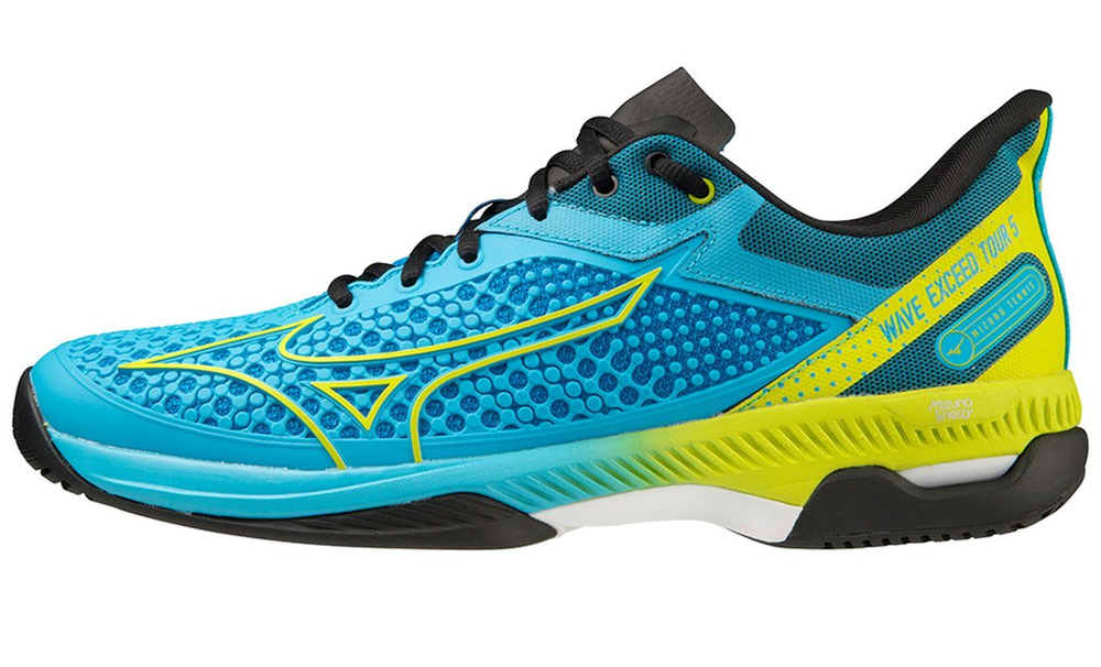 Мужские кроссовки теннисные Mizuno Wave Exceed Tour 5 AC - черный, небесный