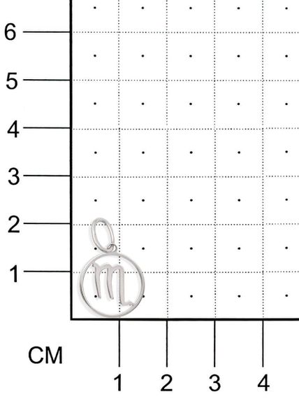 Подвеска Знак зодиака Скорпион из серебра на размерной сетке