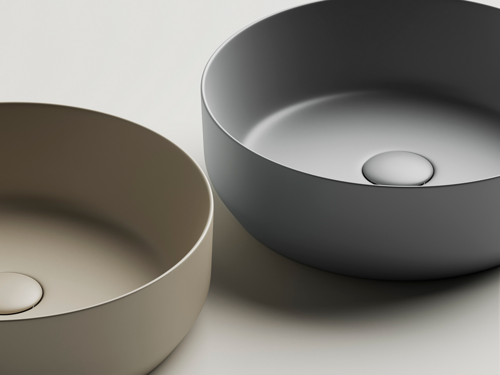 Умывальник чаша накладная круглая (цвет Капучино Матовый) Element 390x390x120мм