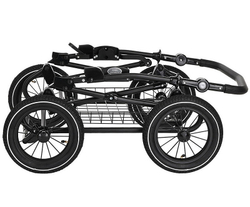 Детская коляска Roan Bass Next Classic Кожа d12 3 в 1 с автокреслом Elo Lux Black RCL302/1 Caramel