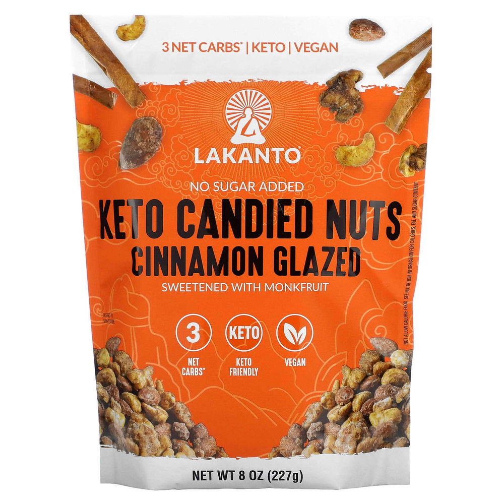 Lakanto, Keto Candied Nuts, глазированные орехи с корицей, 227 г (8 унций)