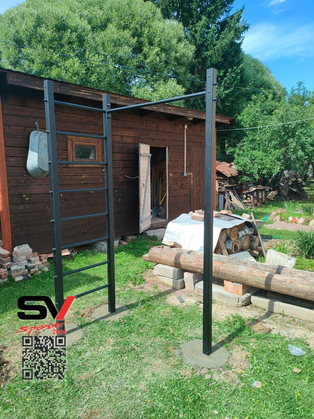 Монтаж уличной шведской стенки Sv Sport (3 вертикальных столба)