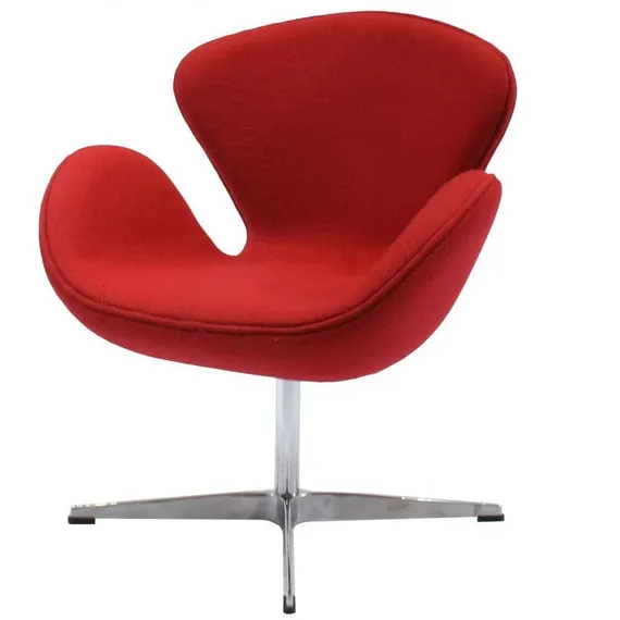 Кресло Swan, красный кашемир