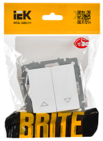 BRITE Выключатель жалюзи 10А ВС10-1-5-БрАБ арктический белый IEK