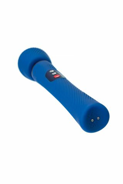 Синий вибромассажер Vim Vibrating Wand - 31,3 см. (Цвет: синий)