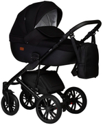 Детская коляска Indigo Mio S 3 в 1 с автокреслом Avionaut Cosmo Beige 02 черная кожа+черный