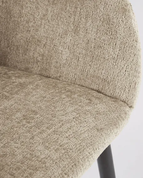 Стул Konna бежевый меховой шенилл | La Forma | Испания | Купить в Hallberg.ru