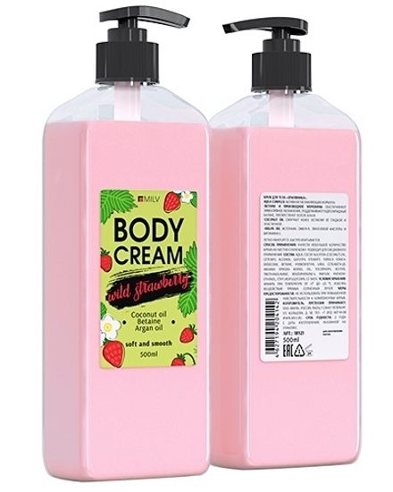 Крем для тела "Земляника" 500 мл. MILV
