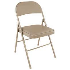 Стул складной BRABIX "Golf Plus CF-003 КОМФОРТ", бежевый каркас, кожзам бежевый, 533027