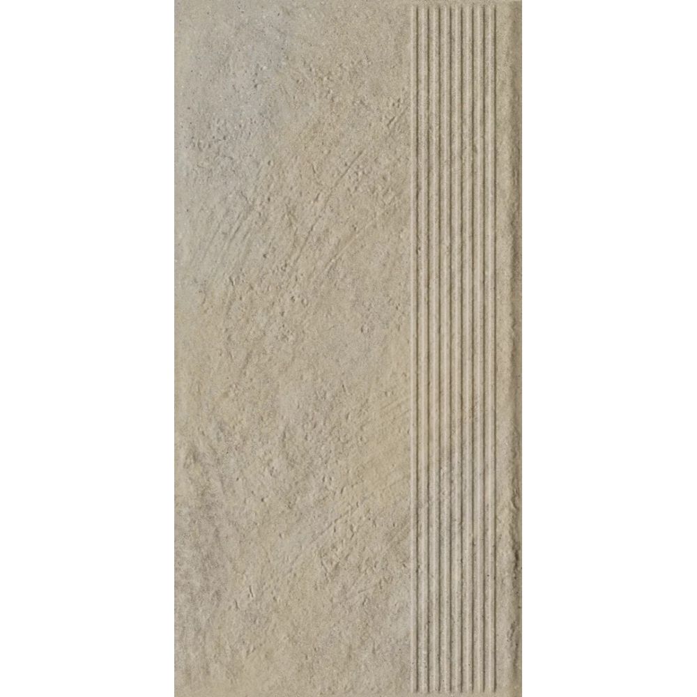 Paradyz Eremite Crema - Ступень простая структурная с насечками 300x600