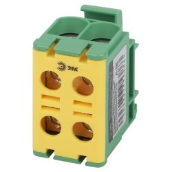 Клемма силовая вводная КСВ ЭРА NO-224-139 двойная KE66.3 6-50 мм2 желтая/зеленая PE | Клеммы силовые вводные КСВ, КВМ