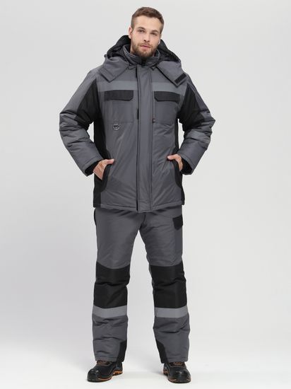 Костюм зимний "Вектрон-2" СОП полукомбинезон (т.серый/черный)