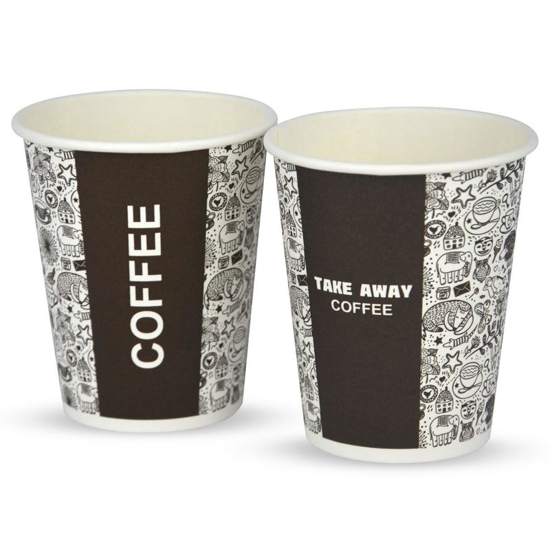 Стакан Казахстан бумажный для горячих напитков 250 мл "COFFEE" 50 шт/уп 1 000 шт/кор