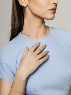 Блузка медицинская с баской голубая стрейч