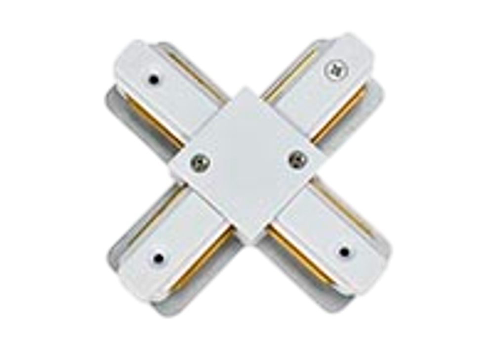 Однофазный коннектор 220V Х-образный, белый, 107*107 мм, 50 шт/кор