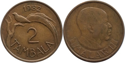 Малави 2 тамбалы, 1982 Вдовушка VF