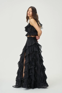 Топ Джипси на пуговицах черный