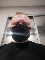 Стильная многоразовая кожаная маска "Чёрная"