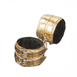 Золотые наручники из искусственной кожи (золотой) (Цвет: золотой)