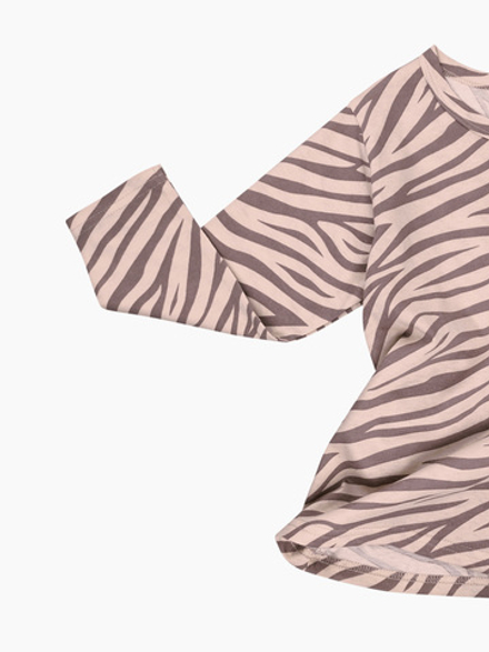 Лонгслив оверсайз Mjölk Зебра розовая