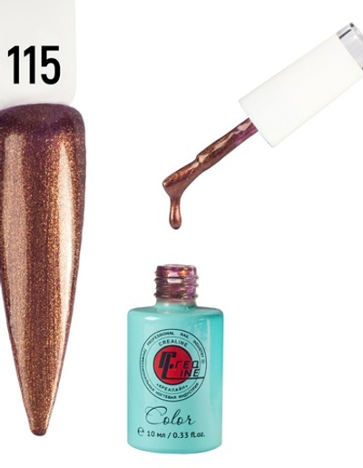 Гель-лак UV тон 115 Блестки Темная Бронза 10 мл