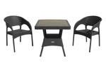 Набор мебели Элластик-Пласт Ola Dom (2стула+стол 76x76см) (антрацит)