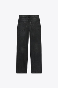 ZARA ПРЯМЫЕ ДЖИНСЫ TRF С НИЗКОЙ ПОСАДКОЙ, ЧЕРНЫЙ