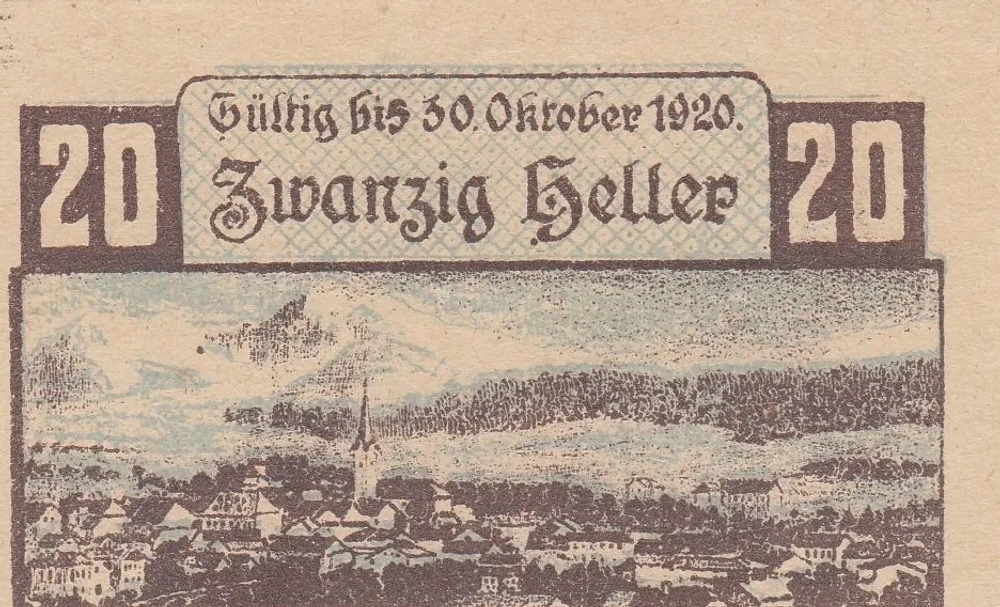 Австрия 20 геллеров 1920 Виндишгарстен aUNC