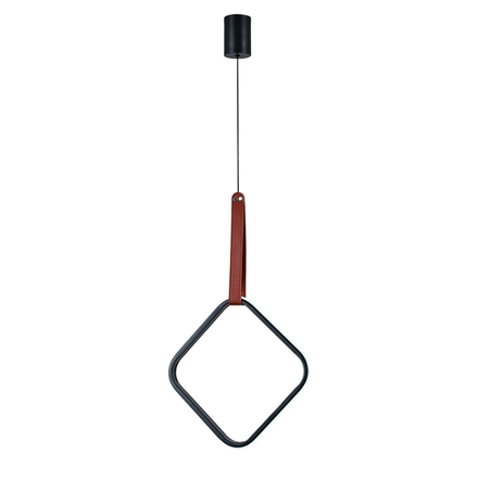 Подвесной светодиодный светильник 34Вт, 962лм, 3000/4000/6000K, Ra>80, кожа/металл/силикон, черный