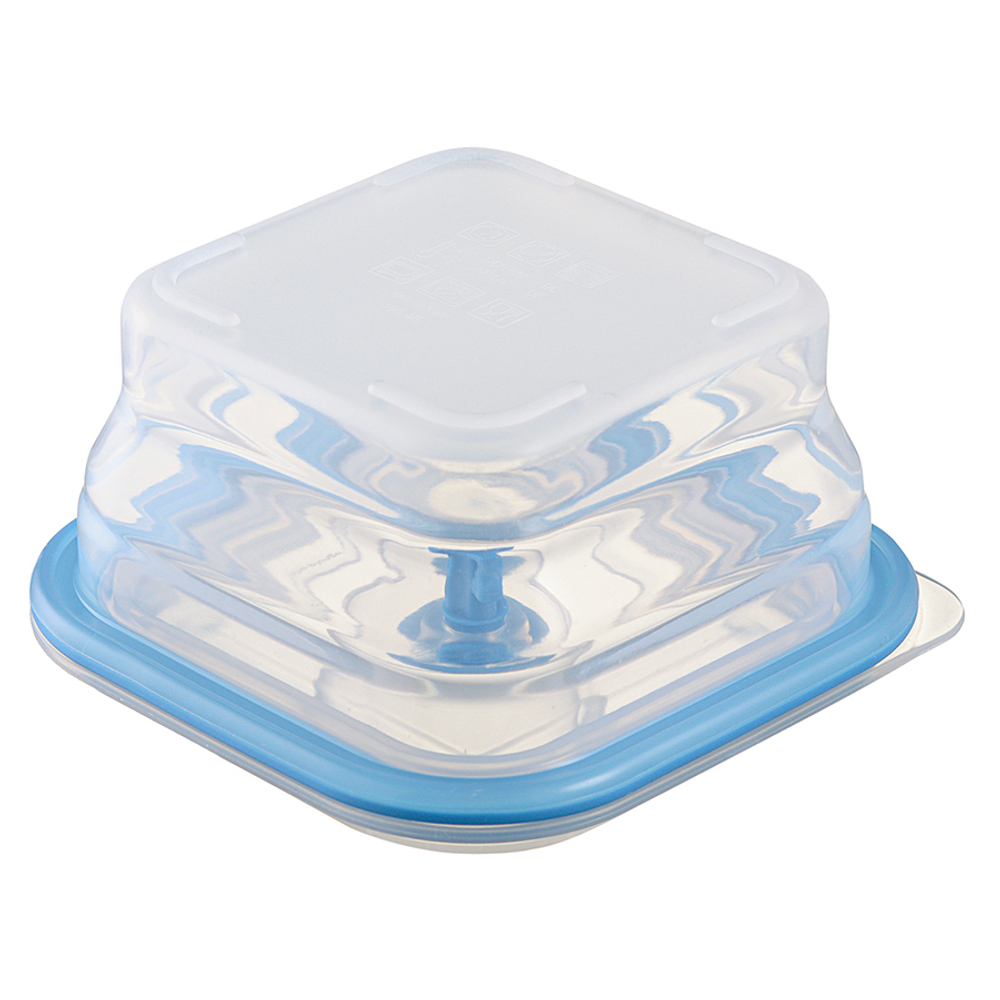 Контейнер для переноски и хранения силиконовый квадратный складной silikobox, 400 мл, синий