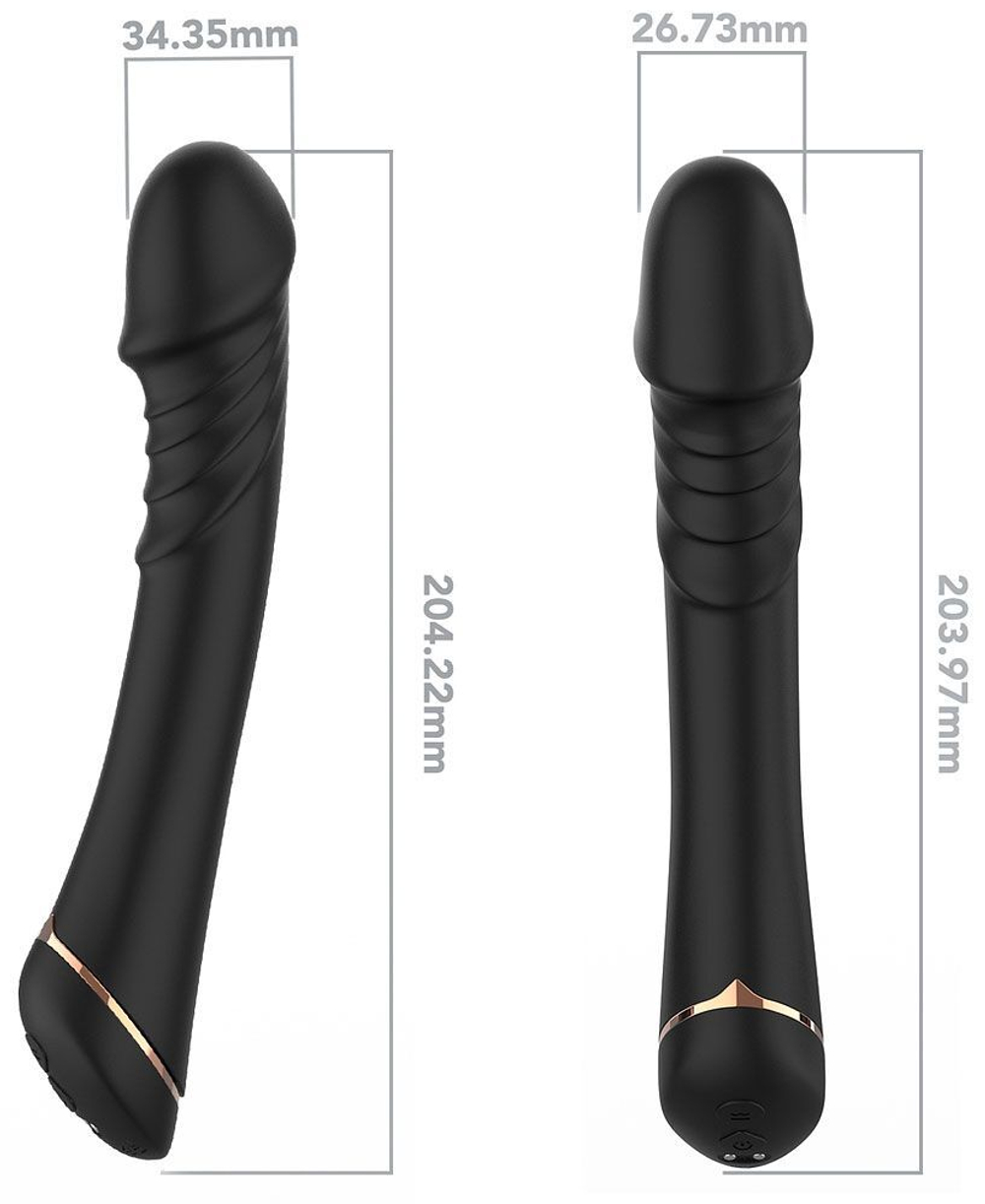 Черный вибратор для G-точки Hancock - 20,4 см