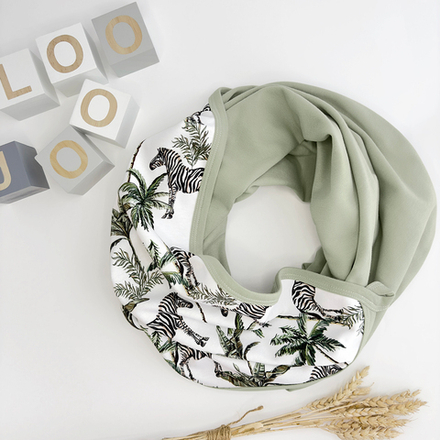 Плед 2-х сторонний LooJoo Зебры / Шалфей