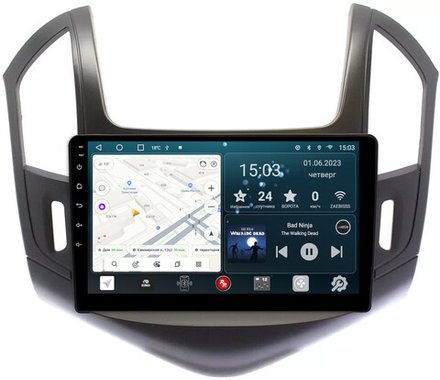 Магнитола для Chevrolet Cruze 2012-2015 (серебро/черный) - Redpower 048 Android 10, ТОП процессор, 6Гб+128Гб, CarPlay, SIM-слот