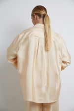 Рубашка из шелка Анн Демельмейстер в полоску персиковый