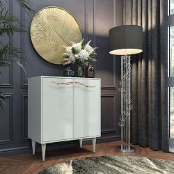 Комод Арт Колор Классик Голд с 2 полками Серый дым