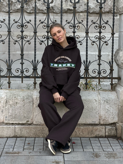 Худи 02 EMPATHY AND SYMPATHY, с начесом, горький шоколад