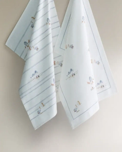 ZARA HOME КУХОННОЕ ПОЛОТЕНЦЕ С ПРИНТОМ (НАБОР ИЗ 2 ШТ.),