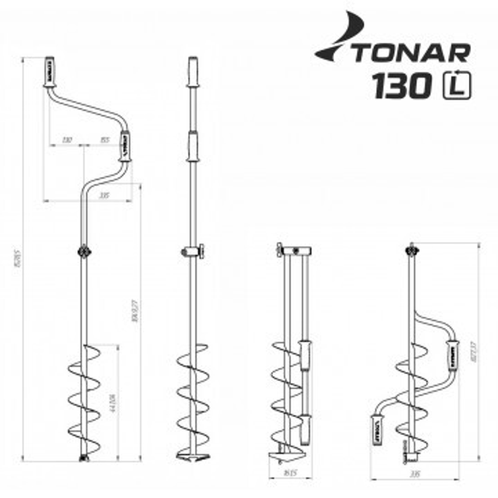 Ледобур Тонар ЛР-130Д, левое вращение (диаметр 130мм)