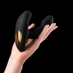 Черный силиконовый изогнутый стимулятор простаты - 14 см. (Цвет: черный)