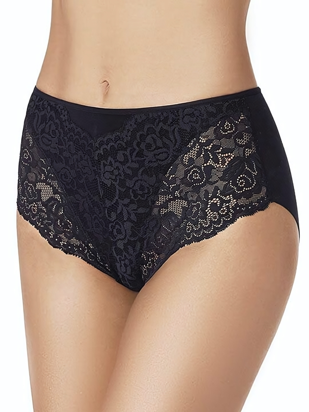 Высокие хлопковые трусики с кружевом Lace Cotton Band (Размер: M) (Цвет: белый)