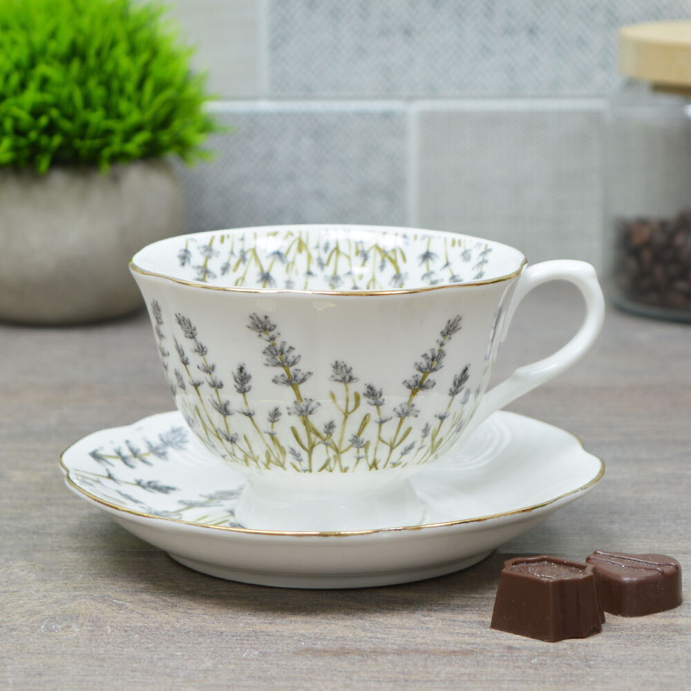 Чайная пара 220мл, фарфор, 6842