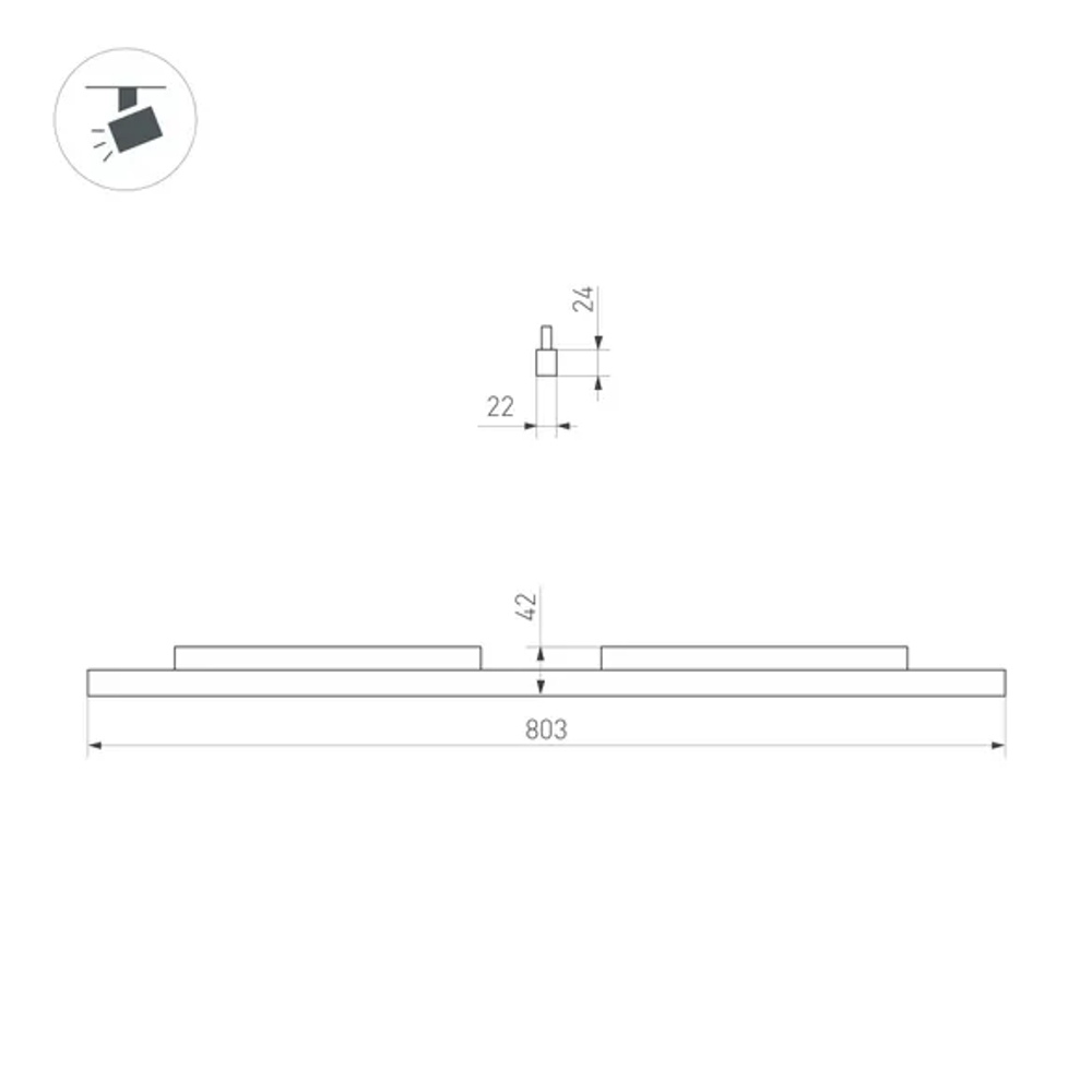 Светильник MAG-ORIENT-FLAT-L800-27W Warm3000 (BK, 100 deg, 48V) (Arlight, IP20 Металл, 5 лет) 060470