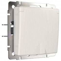 Розетка влагозащищенная с заземлением и со шторками, без рамки Werkel перламутровый рифленый W1171213