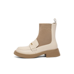 BELLE Ankle Boots 4cm Women"s Ecru Black